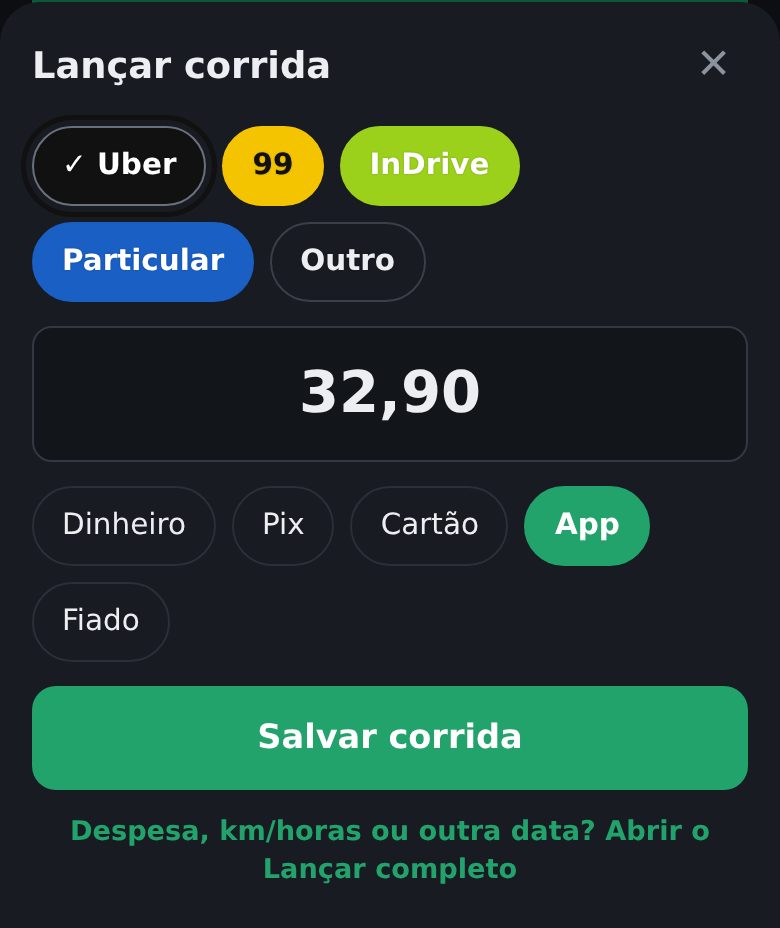 Lançamento rápido de corrida