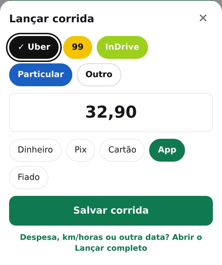 Lançamento rápido de corrida